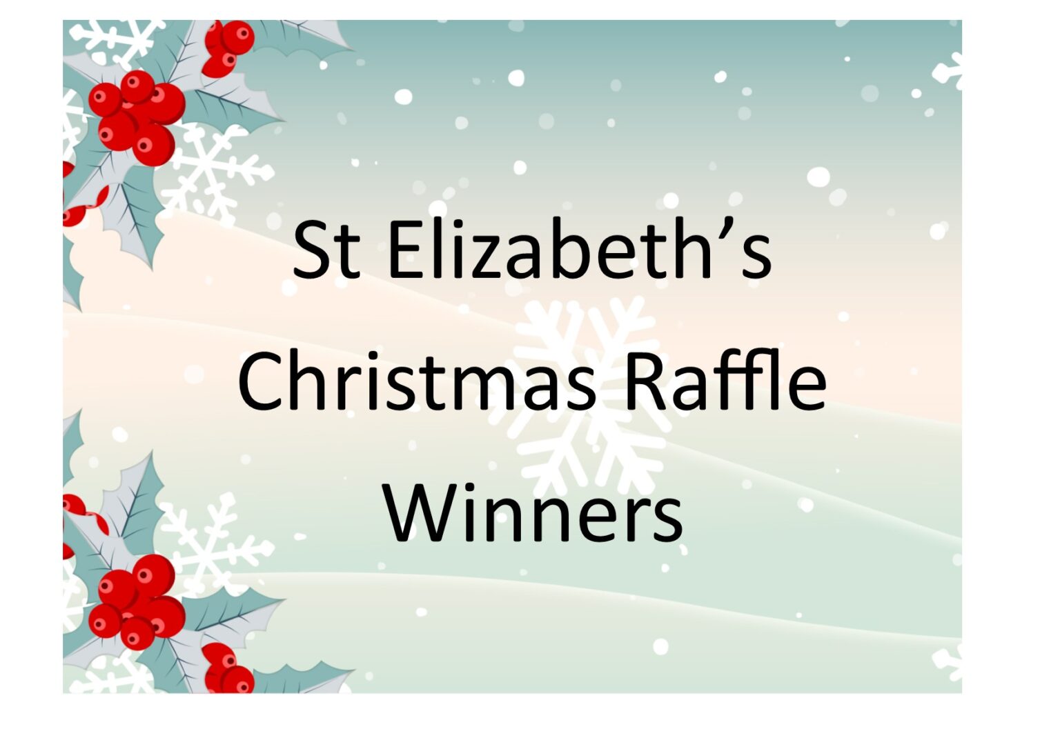 Christmas Raffle Winners - St Elizabeth's Primary School